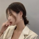 Pendientes colgantes de mujer con perla y circonitas G302 2