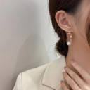 Pendientes colgantes de mujer con perla y circonitas G302 4