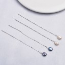 Pendientes colgantes de mujer con perla 2