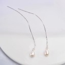 Pendientes colgantes de mujer con perla 3