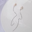 Pendientes colgantes de mujer con perla 4