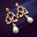 Pendientes colgantes de mujer con perlas C1101 4