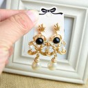 Pendientes colgantes de mujer con perlas C1101 2