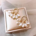 Pendientes colgantes de mujer con perlas G197 3