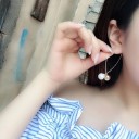Pendientes colgantes de mujer con perlas G707 1