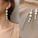 Pendientes colgantes de mujer con perlas G981 2
