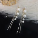 Pendientes colgantes de mujer con perlas G981 4