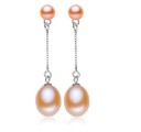 Pendientes colgantes de mujer con perlas R109 8