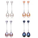 Pendientes colgantes de mujer con perlas R109 1