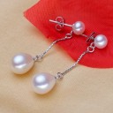 Pendientes colgantes de mujer con perlas R109 3