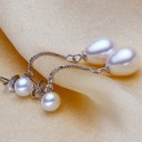 Pendientes colgantes de mujer con perlas R109 4