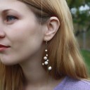 Pendientes colgantes de mujer con perlas R111 4