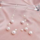 Pendientes colgantes de mujer con perlas R111 5