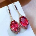 Pendientes colgantes de mujer con turmalina 8