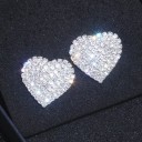 Pendientes colgantes de mujer en forma de corazón con circonitas G492 1