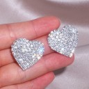 Pendientes colgantes de mujer en forma de corazón con circonitas G492 4