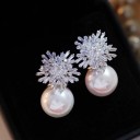 Pendientes colgantes de perlas para mujer G173 2