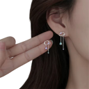 Pendientes con lluvia de nubes y piedras de circonio largos elegantes pendientes para mujeres ideales para el uso diario y ocasiones especiales 2