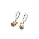 Pendientes de abeja de miel en plata 925 para mujeres Símbolo de esfuerzo, armonía, prosperidad y dulzura de la vida en un diseño delicado 3