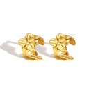 Pendientes de acero inoxidable para la oreja 1,05 cm Circulares tono dorado Pendientes minimalistas de acero quirúrgico Joya delicada y elegante 1