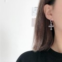 Pendientes de aro con cruz G1383 6