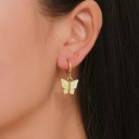 Pendientes de aro de mujer con mariposa J147 8