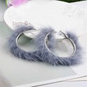Pendientes de aro de mujer con peluche 3