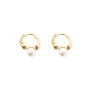 Pendientes de aro de mujer con perla J445 5