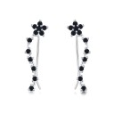 Pendientes de aro de mujer flor con piedras 1