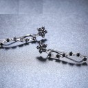 Pendientes de aro de mujer flor con piedras 3