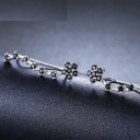 Pendientes de aro de mujer flor con piedras 4