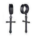 Pendientes de aro para hombre con cruz 3