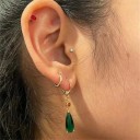 Pendientes de aro para mujer con colgante G1314 2