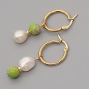 Pendientes de aro para mujer con colgante G1391 5