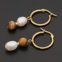 Pendientes de aro para mujer con colgante G1391 7