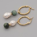 Pendientes de aro para mujer con colgante G1391 10