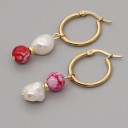 Pendientes de aro para mujer con colgante G1391 11