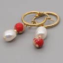 Pendientes de aro para mujer con colgante G1391 12