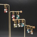 Pendientes de aro para mujer con colgante G1391 2
