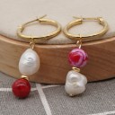 Pendientes de aro para mujer con colgante G1391 4