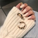 Pendientes de aro para mujer con estampado de leopardo 3
