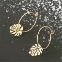 Pendientes de aro para mujer con hoja 2