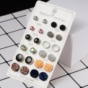 Pendientes de botón para mujer 12 pares G1489 6