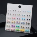 Pendientes de botón para mujer 30 pares j446 3