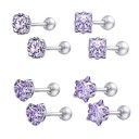 Pendientes de botón para mujer 4 pares 7