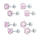 Pendientes de botón para mujer 4 pares 6