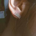 Pendientes de botón para mujer, año 5