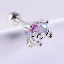Pendientes de botón para mujer con cristales y circonitas Adorno en forma de corazón, tulipán o abanico Varilla con bolita atornillable Metal 16