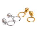 Pendientes de diseño de manzana 26 x 14 mm Acero inoxidable Resistente a las manchas Joyería de moda Motivo frutal Accesorio elegante 3