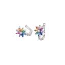 Pendientes de flores juguetones de plata 925 para mujeres Joyería de moda Regalos pendientes de aro joyería fina diaria con diseño floral 3